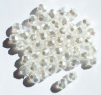 50 6mm Faceted White Pearl Firepolish Beads